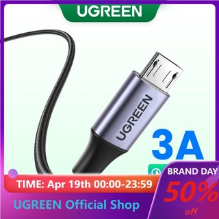 Cáp sạc UGREEN bện nylon Micro USB hỗ trợ sạc nhanh 100cm