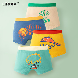 LJMOFA Boxer Quần Lót Cho Trẻ Em 4 Chiếc Bằng Cotton Nguyên Chất Cao Cấp Co Giãn Eo Quần Đùi Cho Bé Trai 3-11 Tuổi