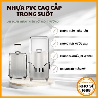 Bọc vali chống xước áo bọc vali nhựa trong suốt đủ size 20, 22,24,26,28, 29-30 inch áo trùm vali chống trầy E1753