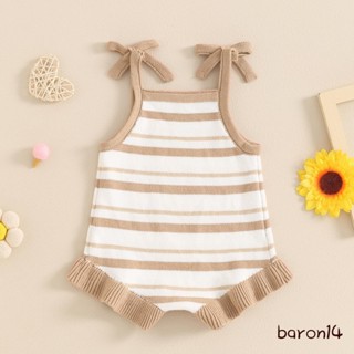 Bé Gái Mùa Hè Áo Liền Quần Dễ Thương Không Tay Nơ Dây Ruffle Body Sơ Sinh Playsuit