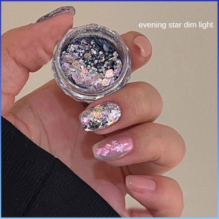 ⚡⚡COD Sơn móng tay mới Long lanh Trang trí móng tay Phụ kiện móng tay hoa hồng Aurora không đều Long lanh lấp lánh 3D Paillette Flakes Shining Charm Art Sequins