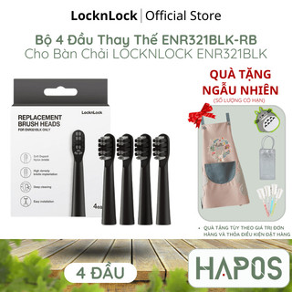 Bộ 4 đầu bàn chải thay thế ENR321BLK-RB, Hàng chính hãng, dùng cho bàn chải ENR321BLK, màu đen - HAPOS OFFICIAL