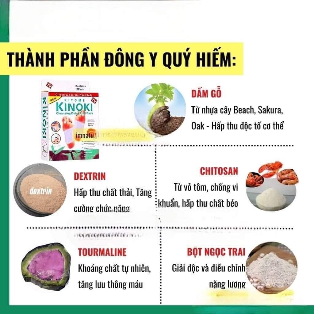 [CHÍNH HÃNG] Hộp10 Miếng Dán Chân Thải Độc Nhật Bản Kinoki - Tổng phân phối KInoki Chính Hãng
