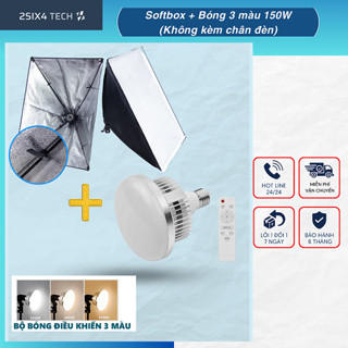 Chụp đèn Softbox 50x70cm + Bóng Đèn 3 màu 150W và 285W