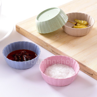 Tấm gia vị rơm lúa mì bằng nhựa sáng tạo tròn ngâm rau đĩa nhỏ Bộ đồ ăn nhúng đĩa ăn nhẹ