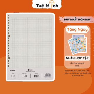 Giấy refill ruột sổ còng B5 Caro 7x7 mm 100 tờ (200 trang) dày 120gsm Klong MS 552 làm binder
