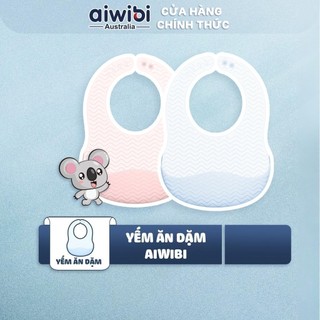  2 Yếm ăn dặm Aiwibi chất liệu cao cấp, chống nước tốt, dễ vệ sinh