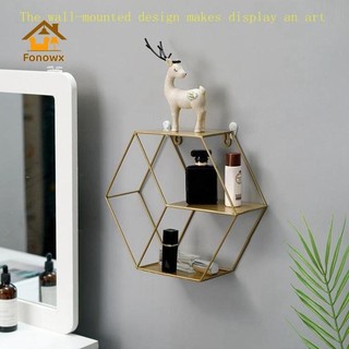 [Viocee] Giá treo tường bằng sắt rèn Sofa Nền trang trí tường Kim loại treo tường Trang trí kệ tường lục giác