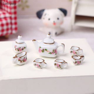 1 bộ 1: 12 nhà búp bê mini gốm sứ ấm trà mini gốm kungfu bộ trà ấm siêu tốc cốc bộ đồ ăn mô hình trang trí nhà bếp đồ chơi vn