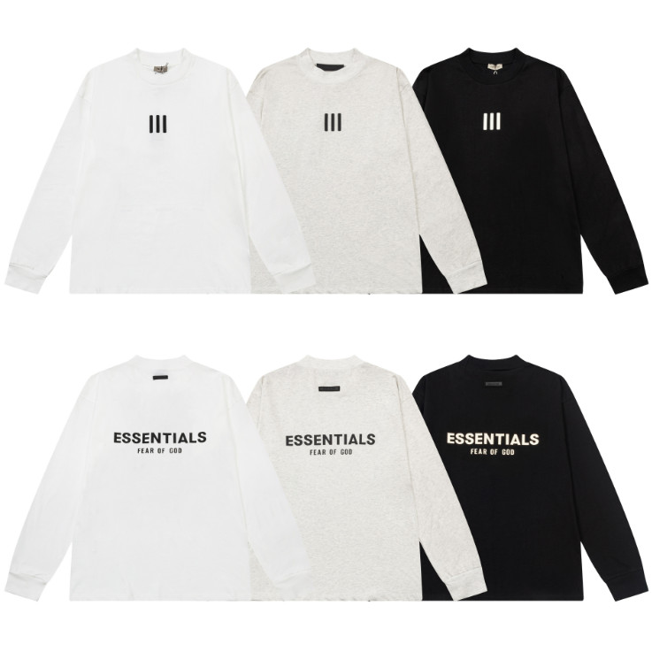 * * * * * * * Essentials FEAR OF GOD Joint RRR123 Áo thun dài tay ba chiều dọc