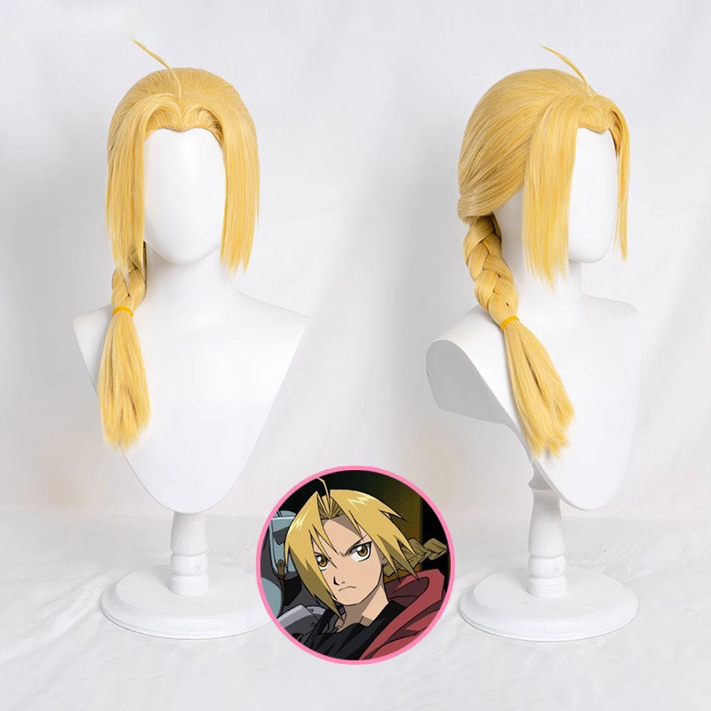 Edward Elric Cosplay Tóc Giả Fullmetal Alchemist Tóc Tổng Hợp Chịu Nhiệt