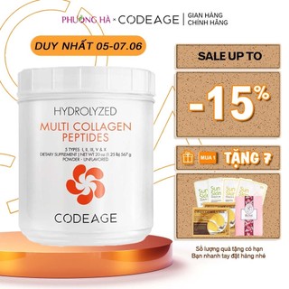 Bột collagen tổng hợp giúp trẻ hóa da Codeage Hydrolyzed Multi Collagen Peptides 567g