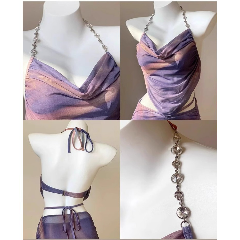 Đồ Bơi Nữ Gợi Cảm Váy Dài Bikini Ba Mảnh Phong Cách Hàn Quốc Thời Trang Đi Biển Kỳ Nghỉ Du Lịch Bộ Bikini | BigBuy360 - bigbuy360.vn