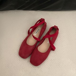   Tăng 1 Size  Giày Nữ Ballet Đế Bệt Nhẹ Êm Chân Màu Hồng Đỏ Xinh Xắn Hot 2024 - CT45 