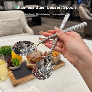  ✨️✨️Hìa INOX Ăn Cơm  Thìa muỗng inox ăn súp màu bạc thiết kế tay cầm dài kiểu dáng Sáng Bóng Không Gỉ Sét 