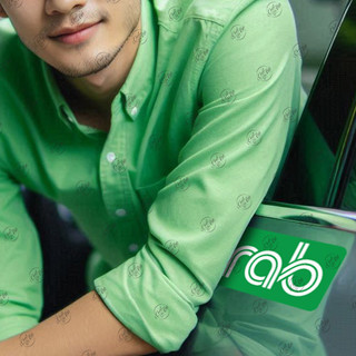 Combo 2 logo decal Grab dán xe