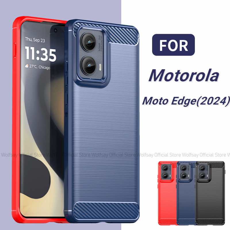Dành Cho Motorola Moto Edge 2024 5G Ốp Lưng Motorola Edge (gen 5) Vỏ Chống Sốc Chải TPU Bảo Vệ Mặt S