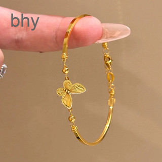 Bhy Màu Vàng Bướm Có Thể Điều Chỉnh Vòng Tay Kim Loại Quà Tặng Trang Sức