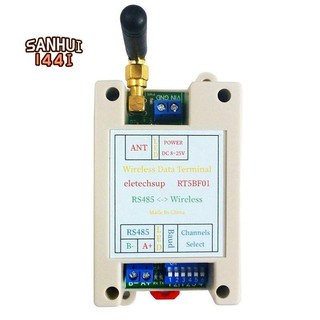 Dc 12V 24V Din Rail DIP Switch RS485 Bộ thu phát không dây 20DBM -121dBm UART Bộ phát và thu Modbus RTU Module