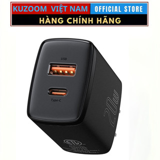 Củ sạc nhanh siêu nhỏ gọn 20w baseus compact quick charger usb + type c, công suất 20w