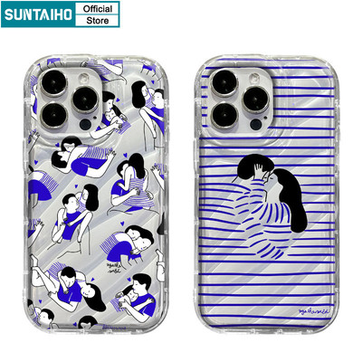 Suntaiho Thẩm Mỹ Vỏ Gợi Cảm Cặp Đôi Họa Tiết Bé Trai Bé Gái Dành Cho Iphone 11 12 13 14 15 16 Pro Max IP 7 8 Plus Iphon X Xs XR Xs Max TPU Mềm Cao Cấp Chống Sốc Ốp điện thoại