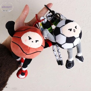 Ahour1 bóng rổ sang trọng đồ chơi móc khóa, bóng đá sang trọng bóng chuyền bóng chuyền sang trọng, móc chìa khóa bóng rổ bóng chày nhồi bông dễ thương bóng đá sang trọng móc khóa nữ cô gái