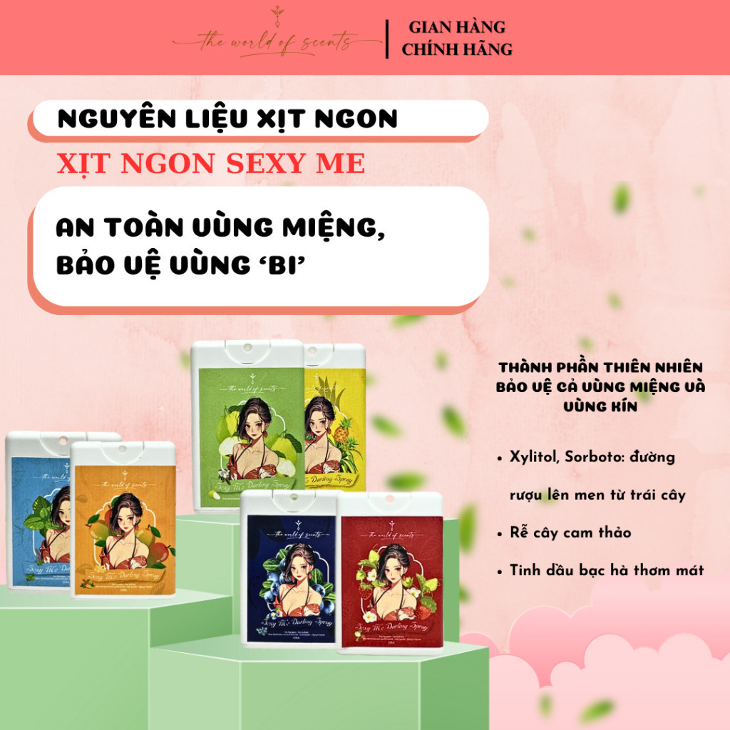 Combo Xịt Ngon Vùng Kín Vị Trái Cây SEXY ME 20ml Giúp Làm Thơm Vùng Bikini Cho Các Nàng