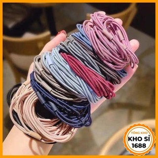 Dây buộc tóc, chun buộc tóc 3 sợi siêu bền, siêu đẹp, dây chun buộc tóc nhiều màu E1630