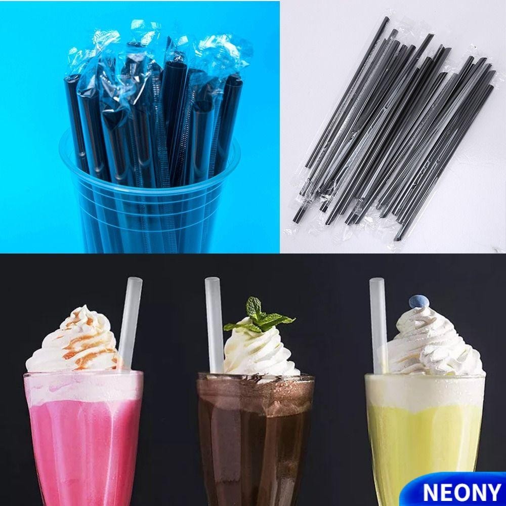 Neony 100 Cái / bộ Ống Hút Uống, Ống Hút Dùng Một Lần Nhiều Màu Sắc 23cm, Nhựa Hữu Ích Nhiều Màu Trà Sữa Uống Ống Hút Cưới Sinh Nhật Thanh Phụ Kiện