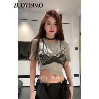 ZUOYINMO áo croptop áo thun nữ baby tee phổ biến INS Fashion Trendy WTX2440VSP 17Z240422