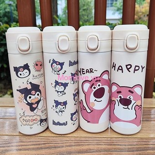 Bình Nước Giữ Nhiệt Sanrio 420ml Thép Không Gỉ 304 Hoạt Hình Dễ Thương Lotso Hello Kitty Pochacco Kuromi Tulip Cốc Nước Trẻ Em Quà Tặng