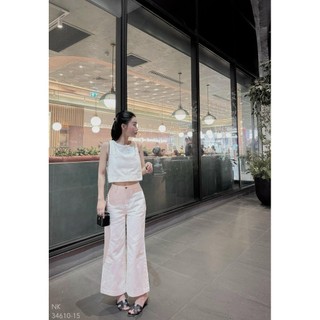 Set sn denim quần suông Louis.H