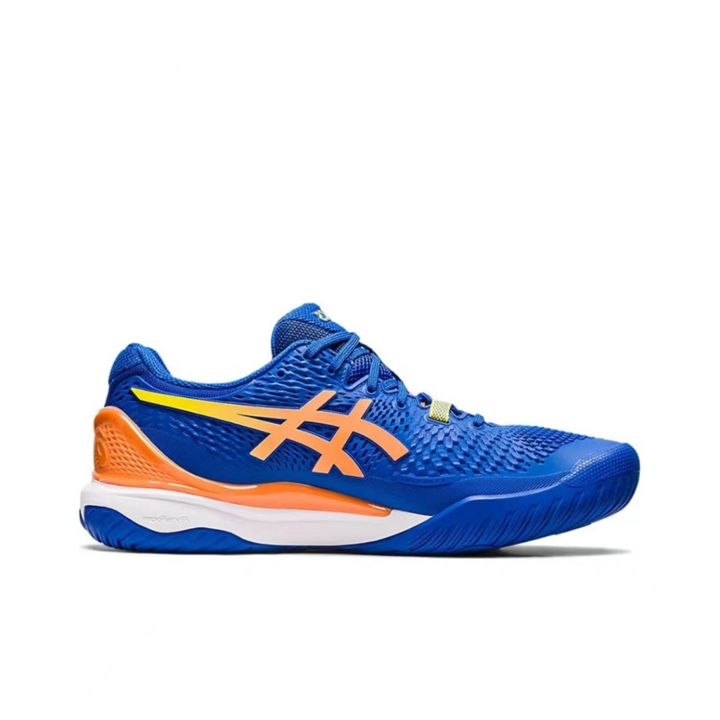 Giày tennis chống trượt thoáng khí Asics Gel Resolution 9 màu xanh cam