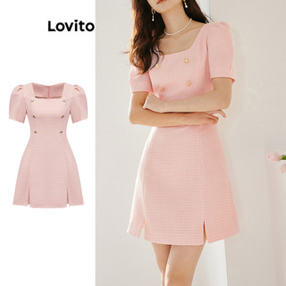 Lovito Đầm xẻ tà trơn thanh lịch cho nữ L85AD138