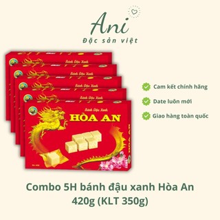 Combo 05 hộp bánh đậu xanh hòa an hộp 420gr