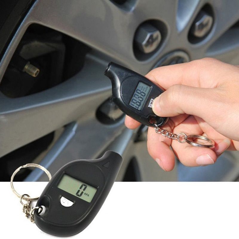 Móc khóa Đồng hồ đo áp suất lốp Hiển thị kỹ thuật số Đo áp suất lốp ô tô Loại nhỏ Đồng hồ đo áp suất lốp Đồng hồ đo áp suất lốp