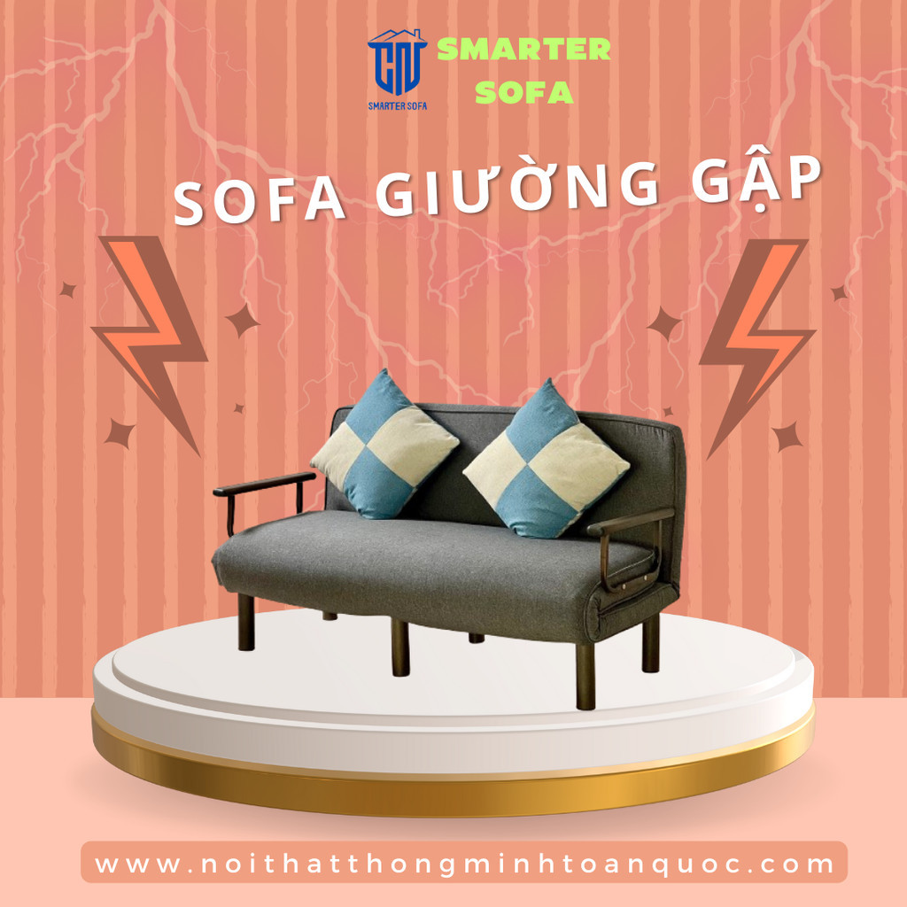 Ghế Sofa giường gập êm ái thoải mái khi ngồi và nằm, có thể gấp làm ghế hoặc mở làm giường