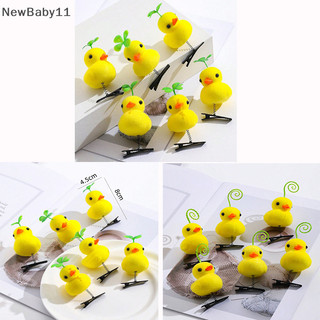 Newbaby kawaii 3d vịt vàng nhỏ kẹp tóc hoạt hình ngộ nghĩnh vịt kẹp tóc cho bé gái trẻ em mũ dễ thương phụ kiện tóc vn