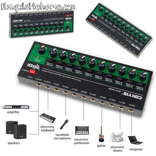 Máy trộn âm thanh 10 kênh Stereo Máy trộn âm thanh Mini có độ ồn cực thấp cho Mic