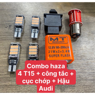  Combo hazard Wave Vision 4 Bóng T15 + Hậu Audi + Công tắc + Chớp Nhanh Xịn 