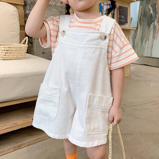 Yếm jean bé gái  Quần yếm bé gái phiên bản Hàn Quốc Quần short Denim dáng rộng 1-3 tuổi