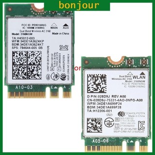 Bon Wireless-AC 3160NGW Dual Band 2 4 5Ghz Bluetooth tương thích 4 0 NGFF Thẻ Wifi