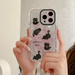 Phim Hoạt Hình Mới Kem Lông Cát Tình Yêu Mèo Ốp Lưng Điện Thoại Thích Hợp Cho 15PRO max 15PRO 15 14 14PRO max 13 12PRO max 13pro max Vỏ Mềm Chống Sốc