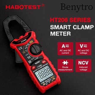 Benytro Đồng hồ đo kẹp kỹ thuật số, Đồng hồ vạn năng thông minh AC True RMS DC, Kìm đo Ampe kế chuyên nghiệp có độ chính xác cao tự động HABOTEST HT206