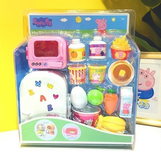 Peppa pig / peppa pig peppa deluxe tủ lạnh lò vi sóng mini mô phỏng đồ dùng nhà bếp trẻ em bé gái bé trai nhà bếp chơi đồ chơi
