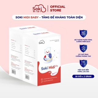 Combo 2 Hộp SOKI MIDI Baby Hỗ Trợ Cải Thiện Hệ Tiêu Hóa, Nâng Cao Sức Đề Kháng Cho Trẻ - 2 Hộp x 12 gói x 2g