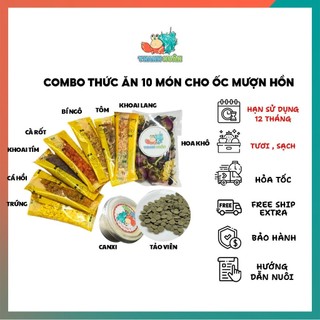 Combo thức ăn 10 món sấy khô cho ốc mượn hồn và chuột hamter