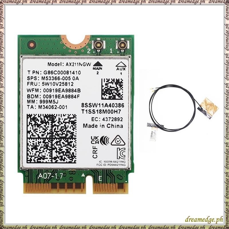 [S D K G] WiFi 6E AX211NGW Tri Band 2.4G / 5G / 6Ghz Thẻ Wifi Mạng Không Dây Cho Bluetooth 5.2 AX211