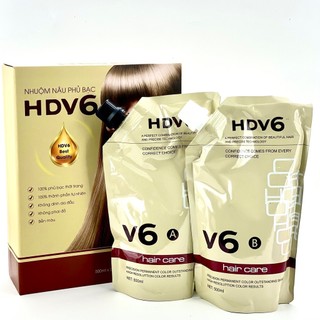 Nhuộm nâu phủ bạc hdv6 - nâu