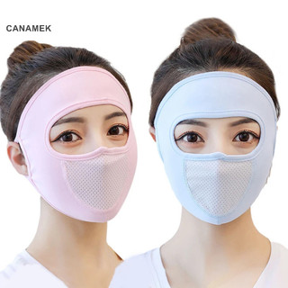 Canamek Mặt nạ lụa băng thể thao ngoài trời Mặt nạ chống tia cực tím Đi xe đạp thoáng khí Chống bụi che mặt nữ Cô gái treo mặt nạ tai mới
